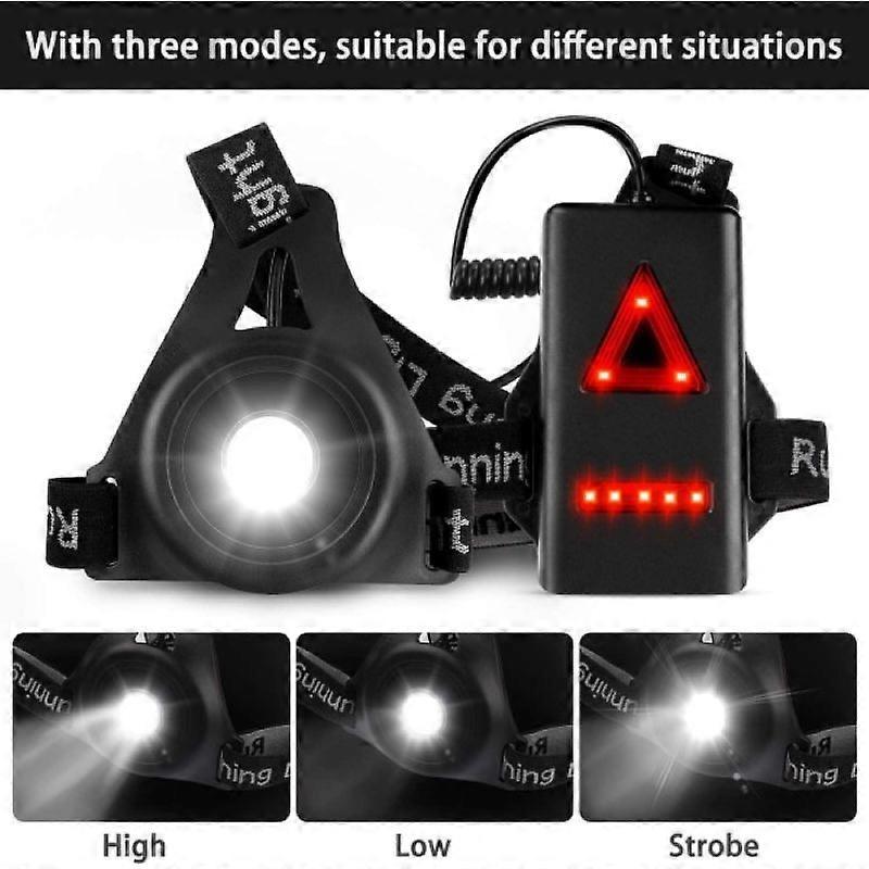 Reflective Running Gear with LED Chest Light, Weatherproof Night Running Vest