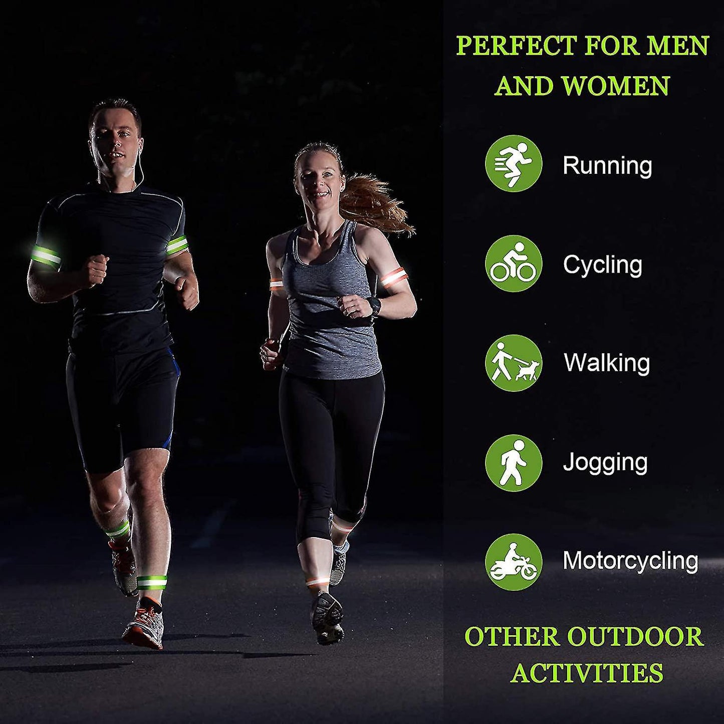 8 Pcs Reflective Bands, High Visibility Wrist & Ankle Straps for Walking or Running