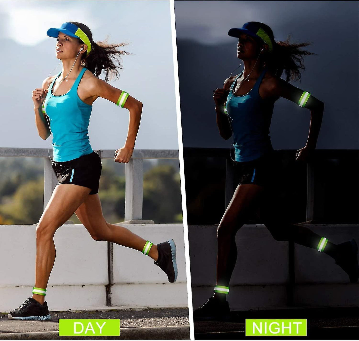 8 Pcs Reflective Bands, High Visibility Wrist & Ankle Straps for Walking or Running