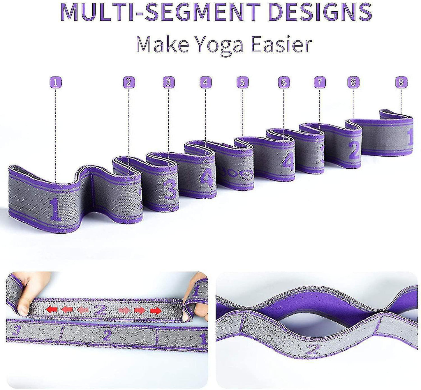 9-Loop Yoga Stretch Strap for Flexibility & Exercise