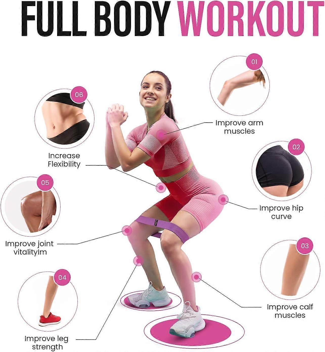 3 Resistance Bands Set for Leg Training & Support (3 Strength Levels)