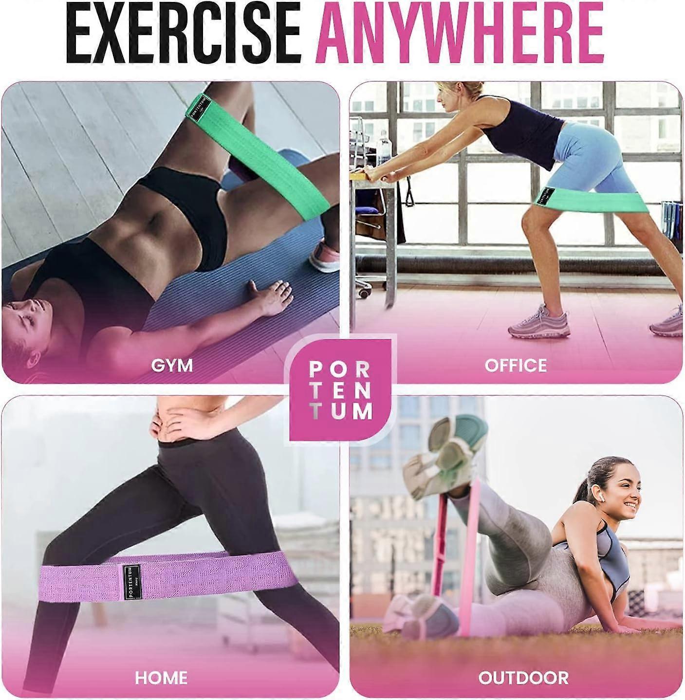 3 Resistance Bands Set for Leg Training & Support (3 Strength Levels)