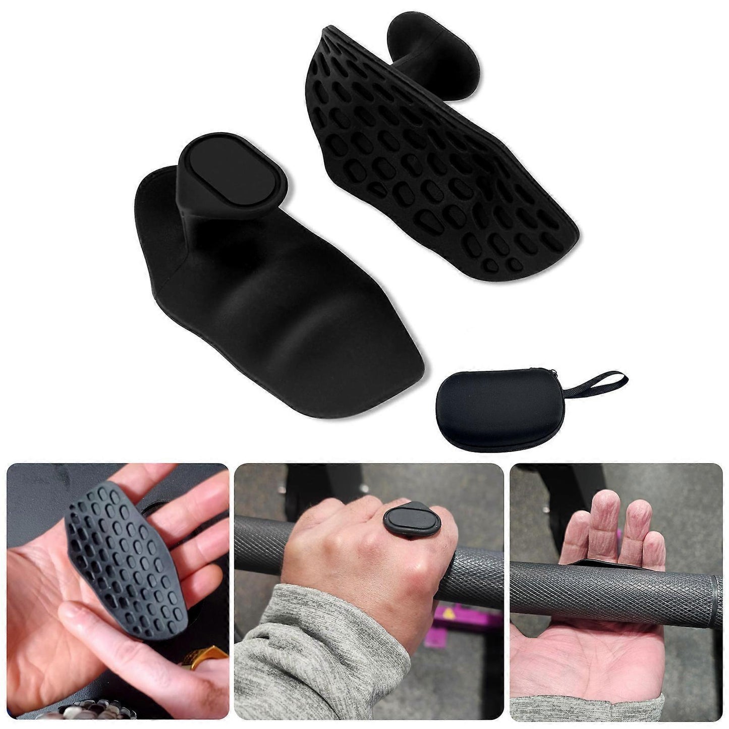 2pcs Flexible Gym Tape Grips with Storage Box for Weightlifting, Grey