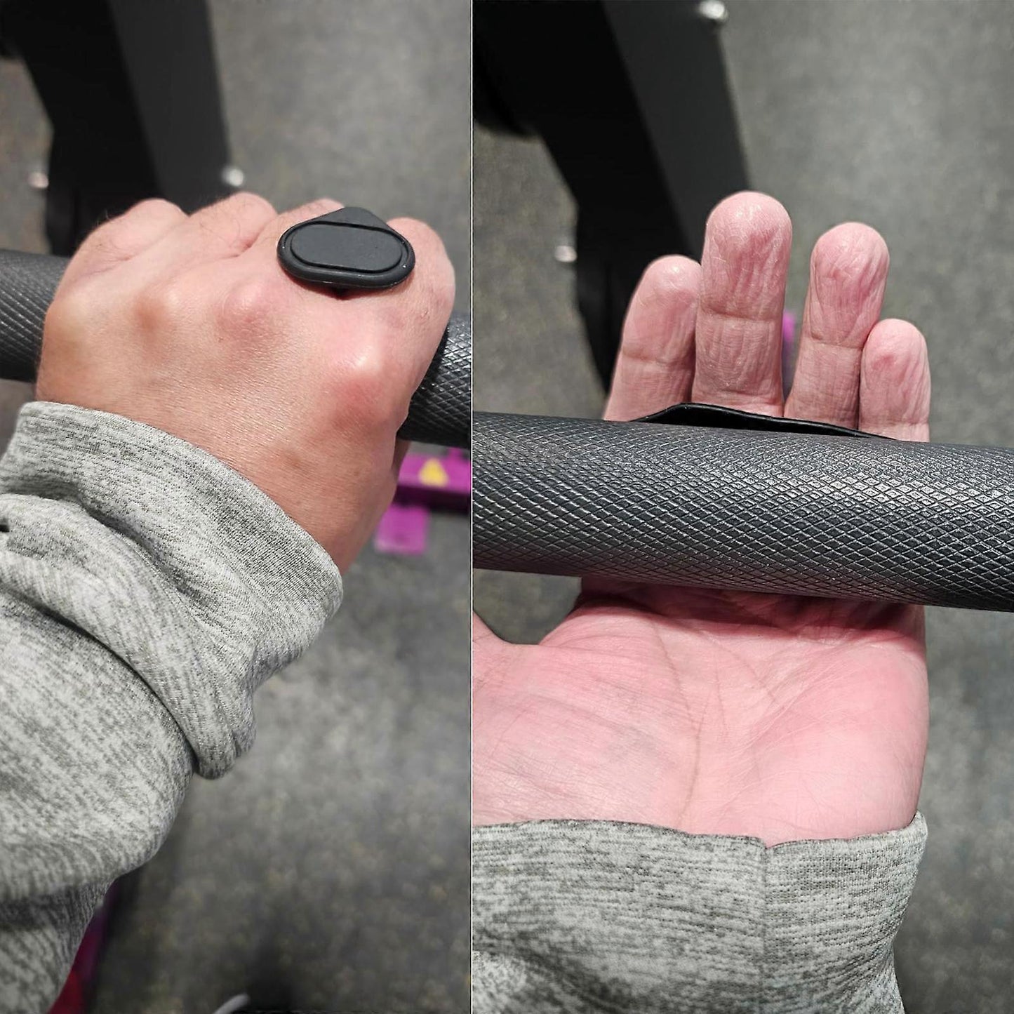 2pcs Flexible Gym Tape Grips with Storage Box for Weightlifting, Grey