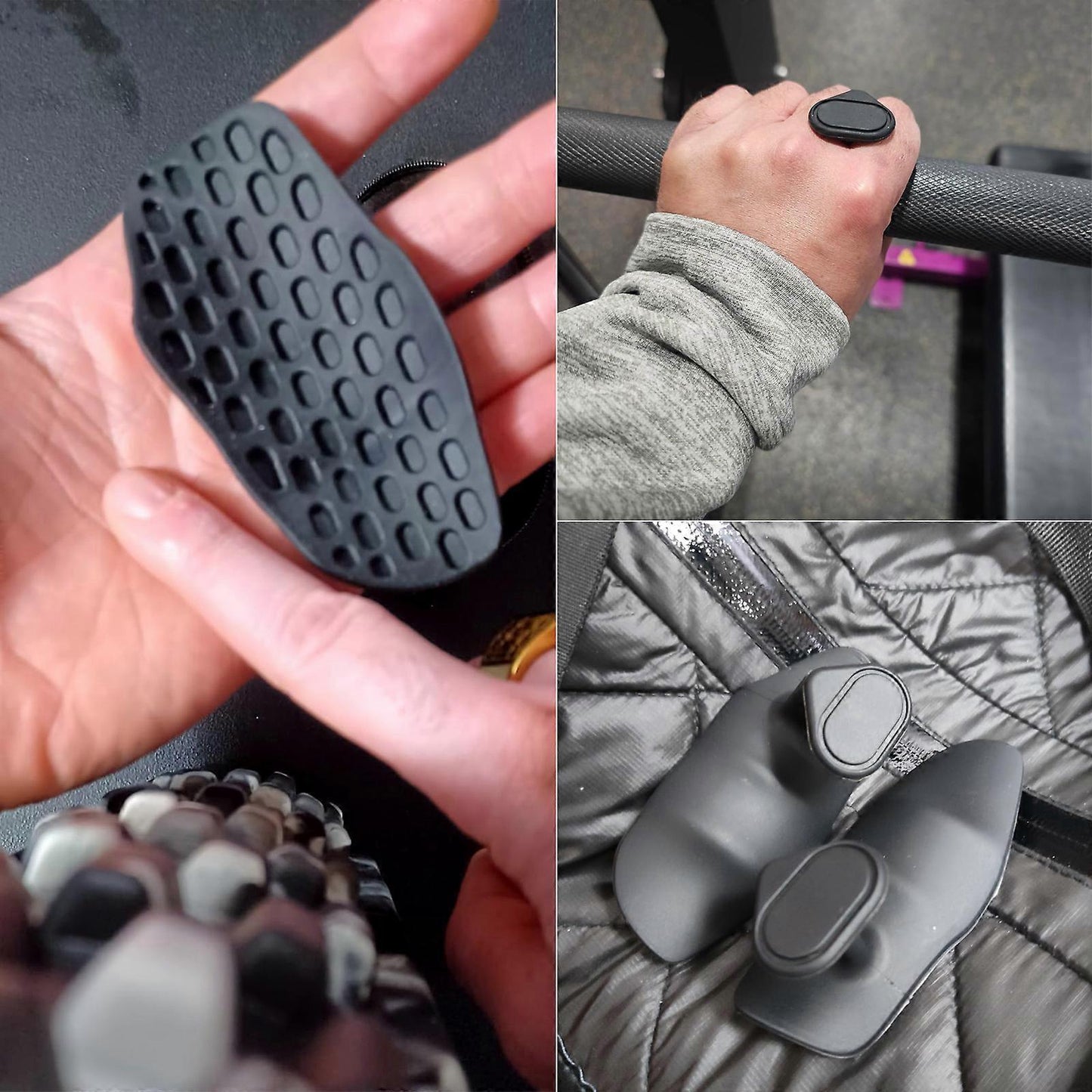 2pcs Flexible Gym Tape Grips with Storage Box for Weightlifting, Grey