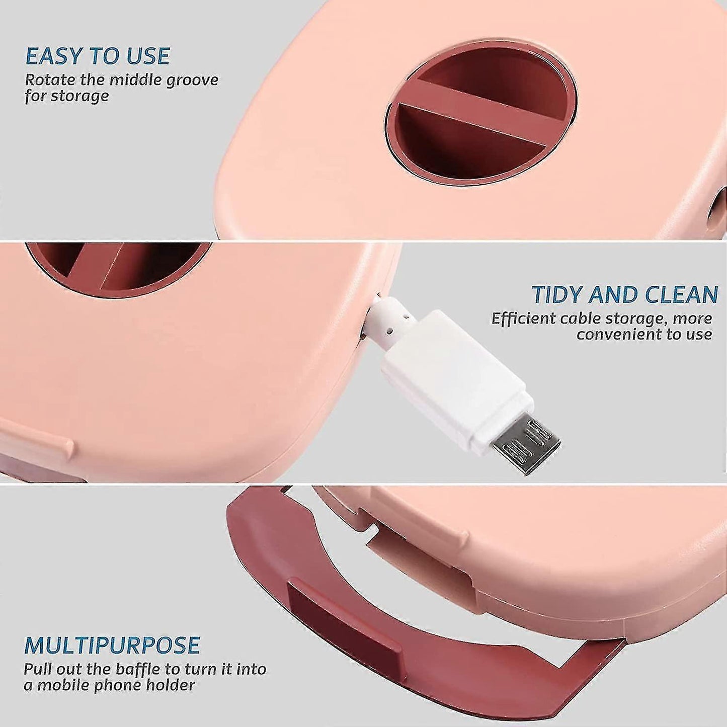 3pcs Cable Winder Cable Ties Cable Organizer for USB Headphones Cord Management