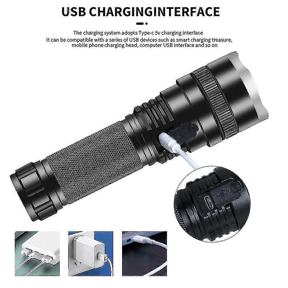 Bright Tactical LED Flashlight Rechargeable Torch for Outdoor and Emergency