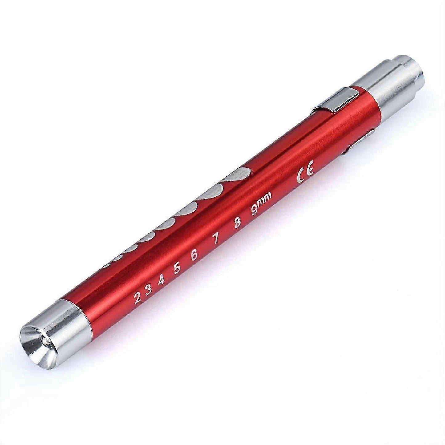 Red Pen Flashlight Battery Powered Portable Emergency LED Torch (1pc)