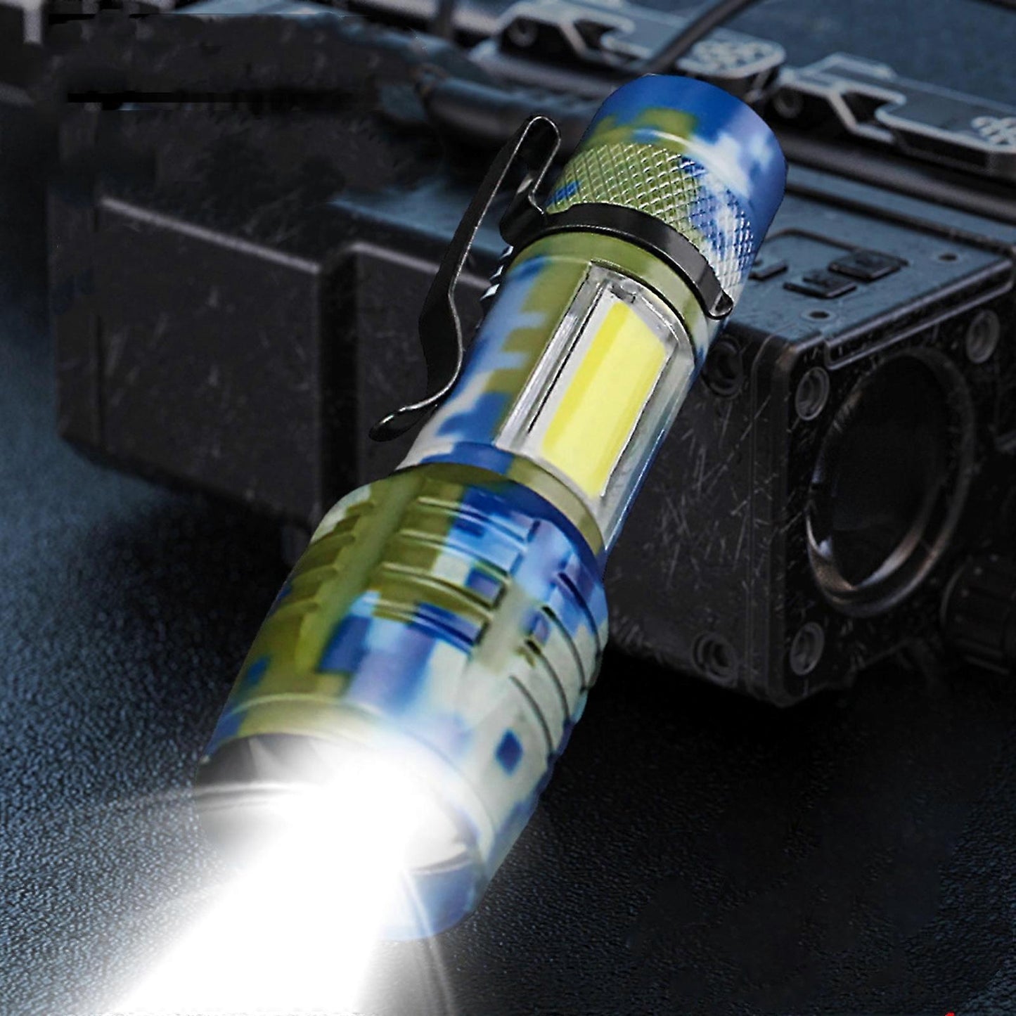 Bright Zoomable LED Flashlight Rechargeable with 4 Modes for Outdoor Use