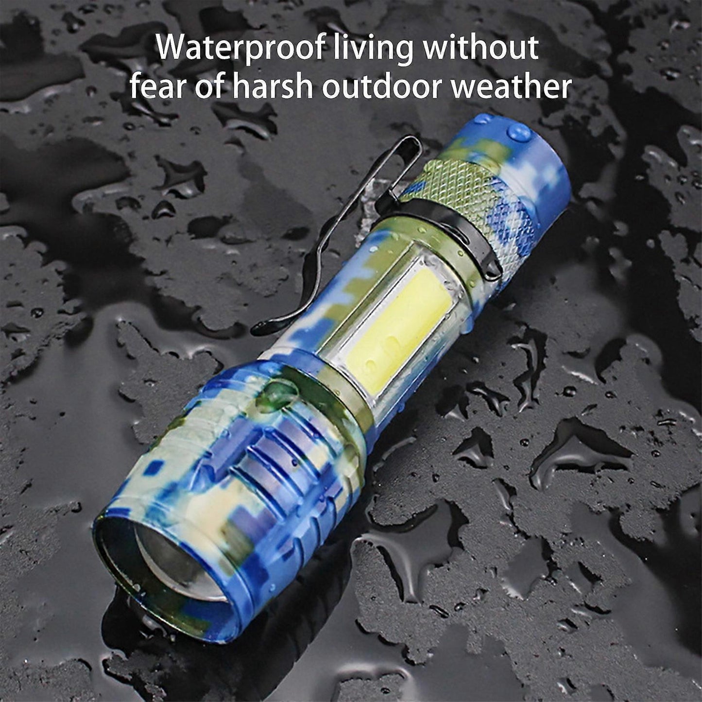 Bright Zoomable LED Flashlight Rechargeable with 4 Modes for Outdoor Use