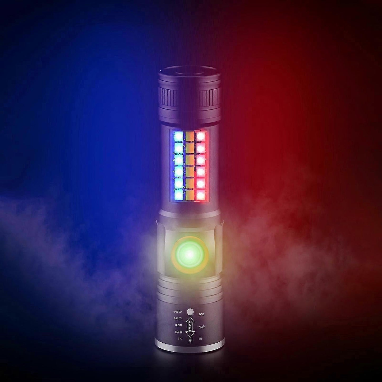 USB Rechargeable LED Flashlight with Sidelight Zoomable Mini Camping Tactical Torch