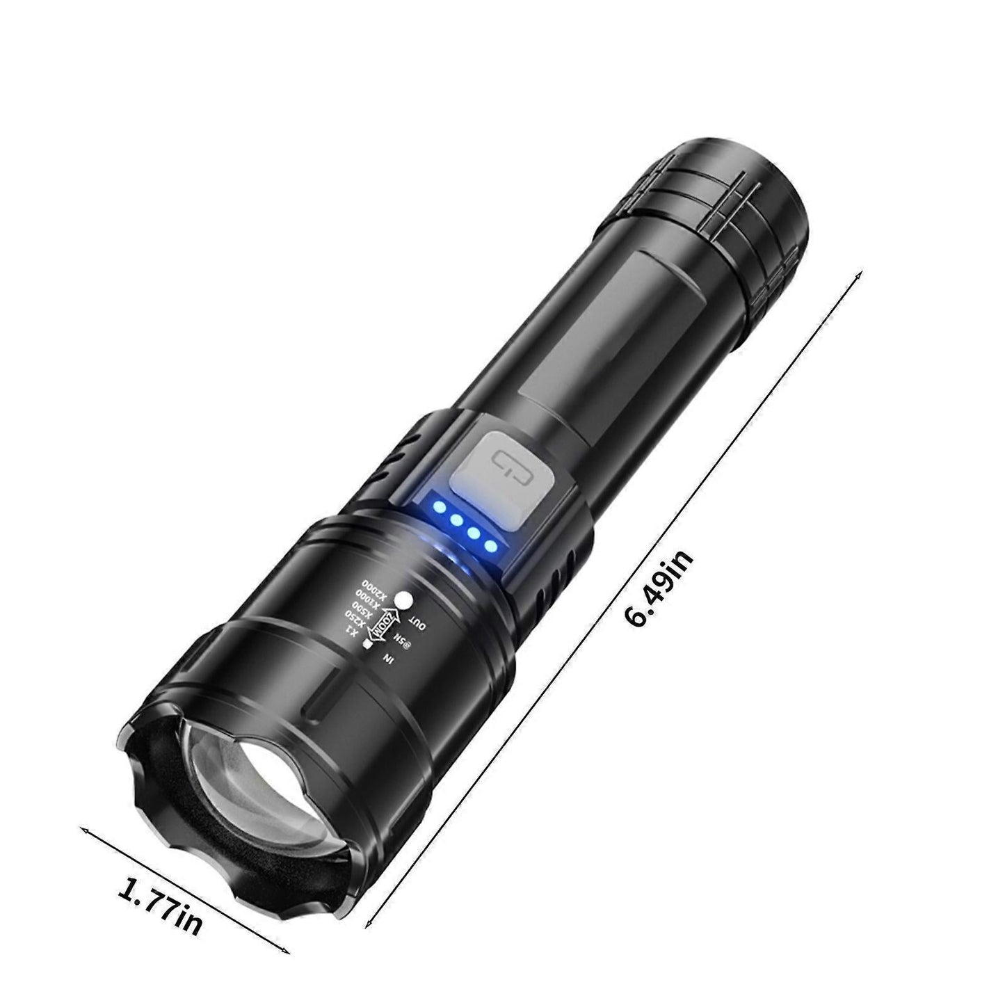 Super Bright Rechargeable Flashlight Zoomable with Multiple Modes Battery Powered