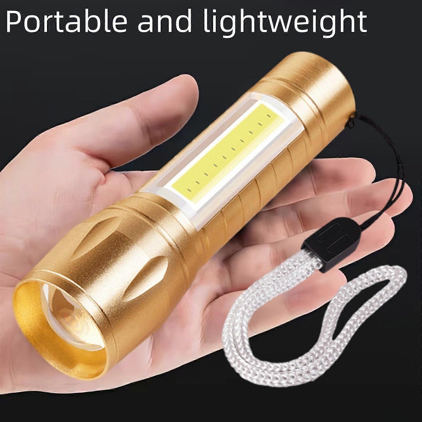 Super Bright Rechargeable LED Flashlight Zoomable with Modes Handheld Torch (FF)