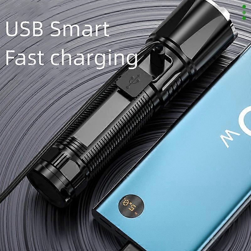 Super Bright Rechargeable LED Flashlight Zoomable with Modes Handheld Torch (OO)
