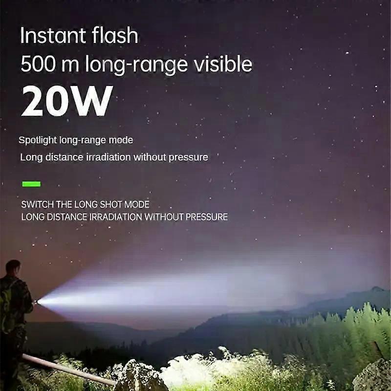 Camping Flashlight USB Rechargeable Outdoor Torch with Emergency Light