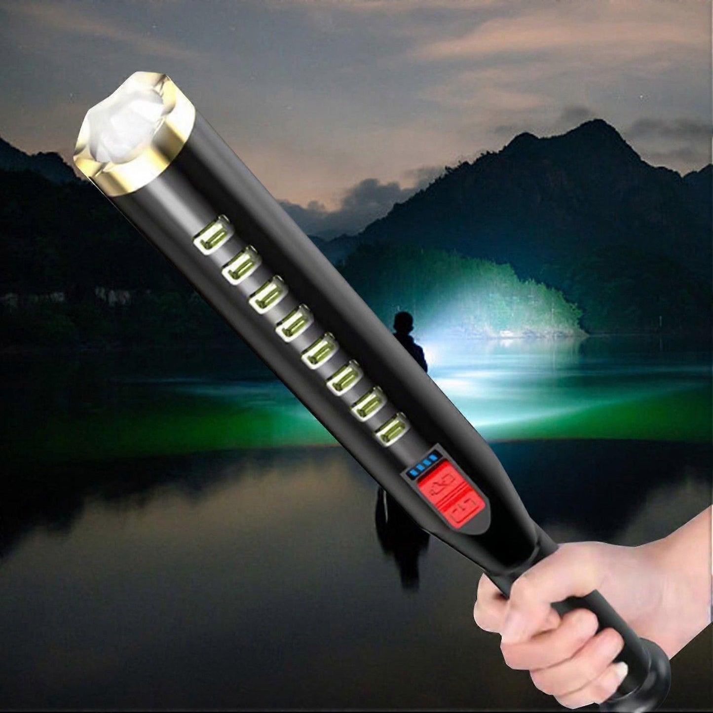 High Lumen Zoomable Flashlight Rechargeable LED Torch for Outdoor & Emergency