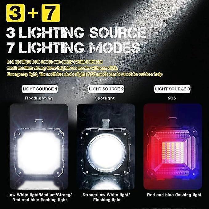 Rechargeable LED Spotlight Flashlight High Power Torch with Focus Beam
