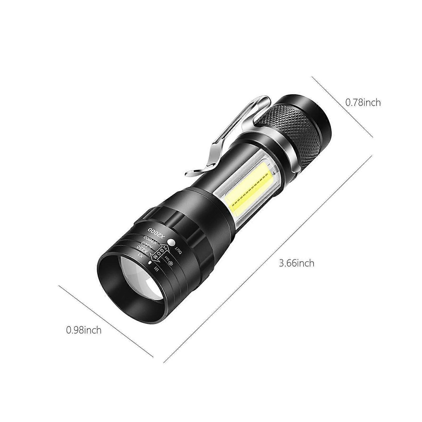 1000LM LED Flashlight Rechargeable Zoomable Torch with 4 Modes Super Bright Handheld Light