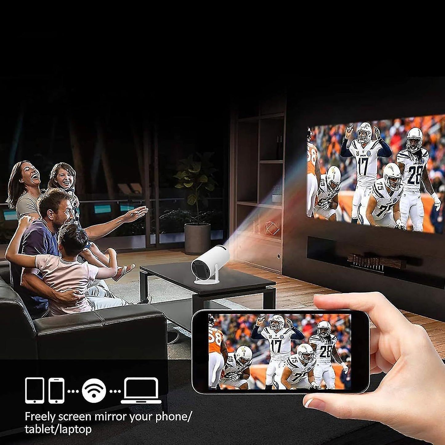 HD Projector - Portable HD Screen Video Projector for Indoor/Outdoor Use