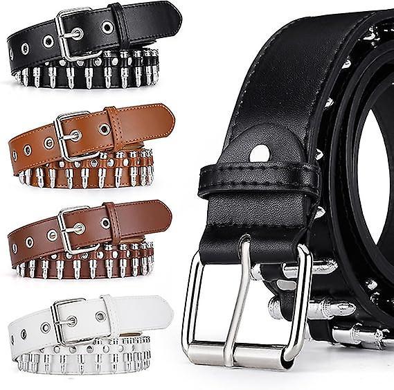 120cm Punk Studded Leather Belt for Women, Men & Girls