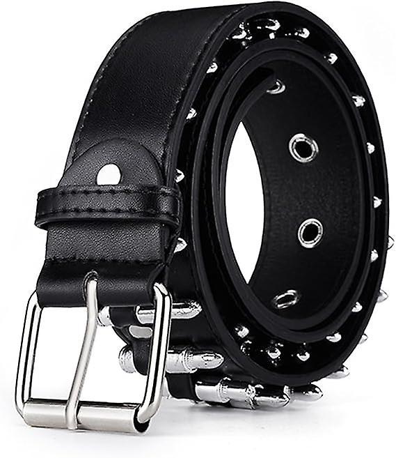 120cm Punk Studded Leather Belt for Women, Men & Girls
