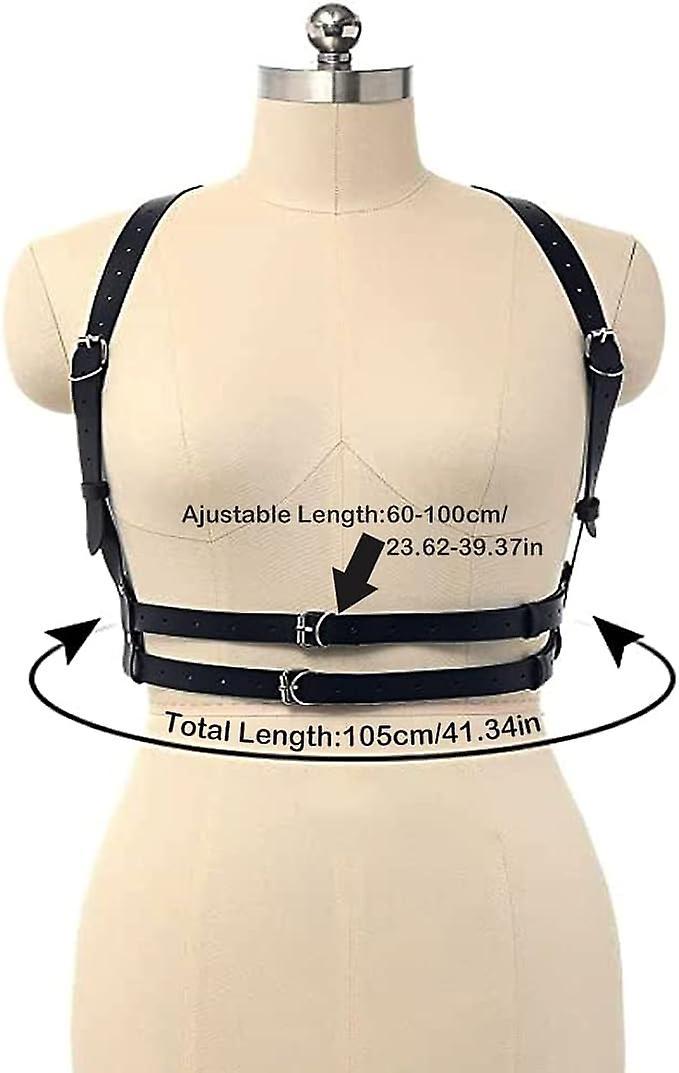 Women's Leather Body Chain Belt with Back Strap Design