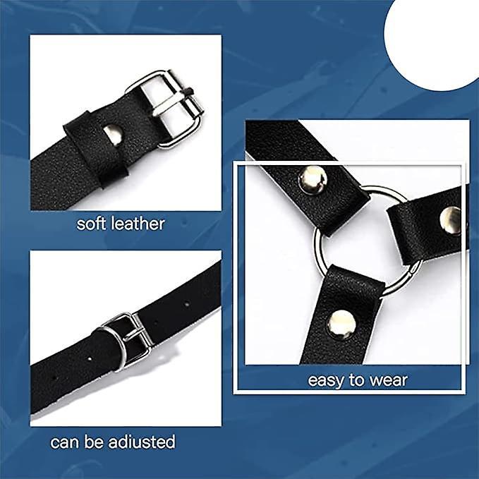 Women's Leather Body Chain Belt with Back Strap Design