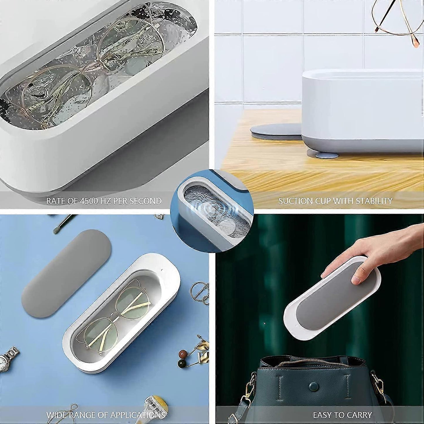 Low-Noise 45kHz Ultrasonic Jewelry Cleaner Machine for Glasses & Retainers