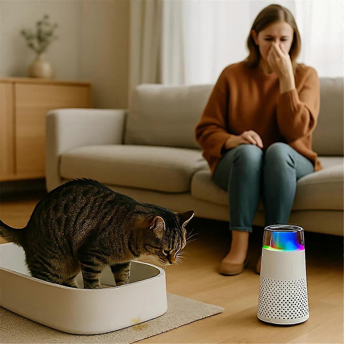 Mini Air Purifier with HEPA Filter for Small Spaces, Black
