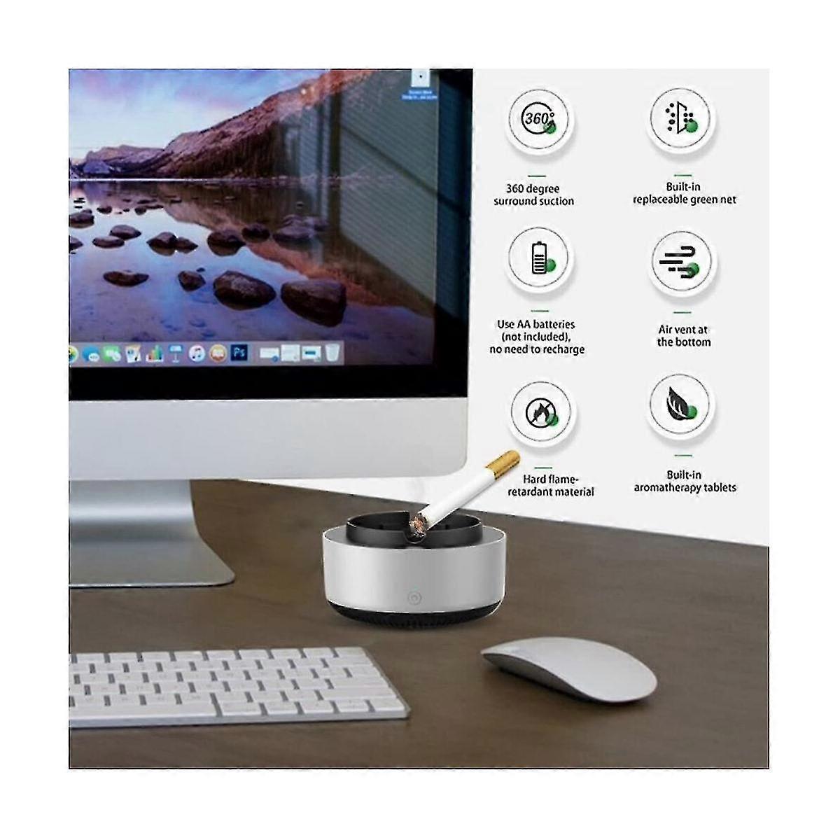 2-in-1 Air Purifier Ashtray, Indoor Home Air Freshener & Smoke Filter