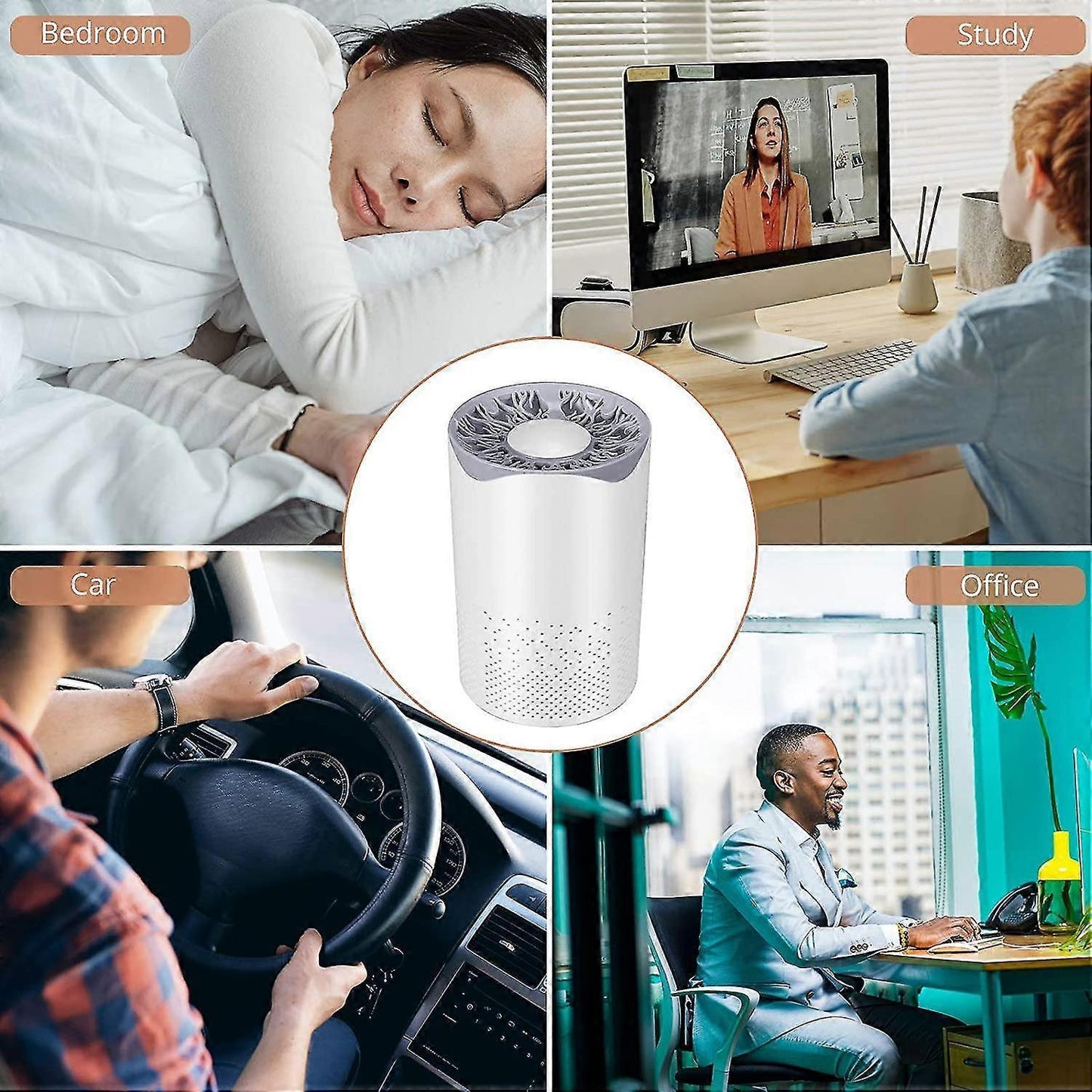 Portable HEPA Air Purifier, Quiet 35dB with 1m USB Cable