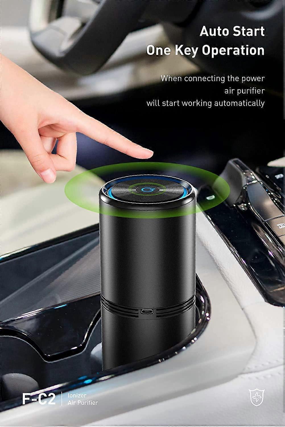 Car Air Purifier Ionizer for Smokers, Compact Ionic Air Cleaner