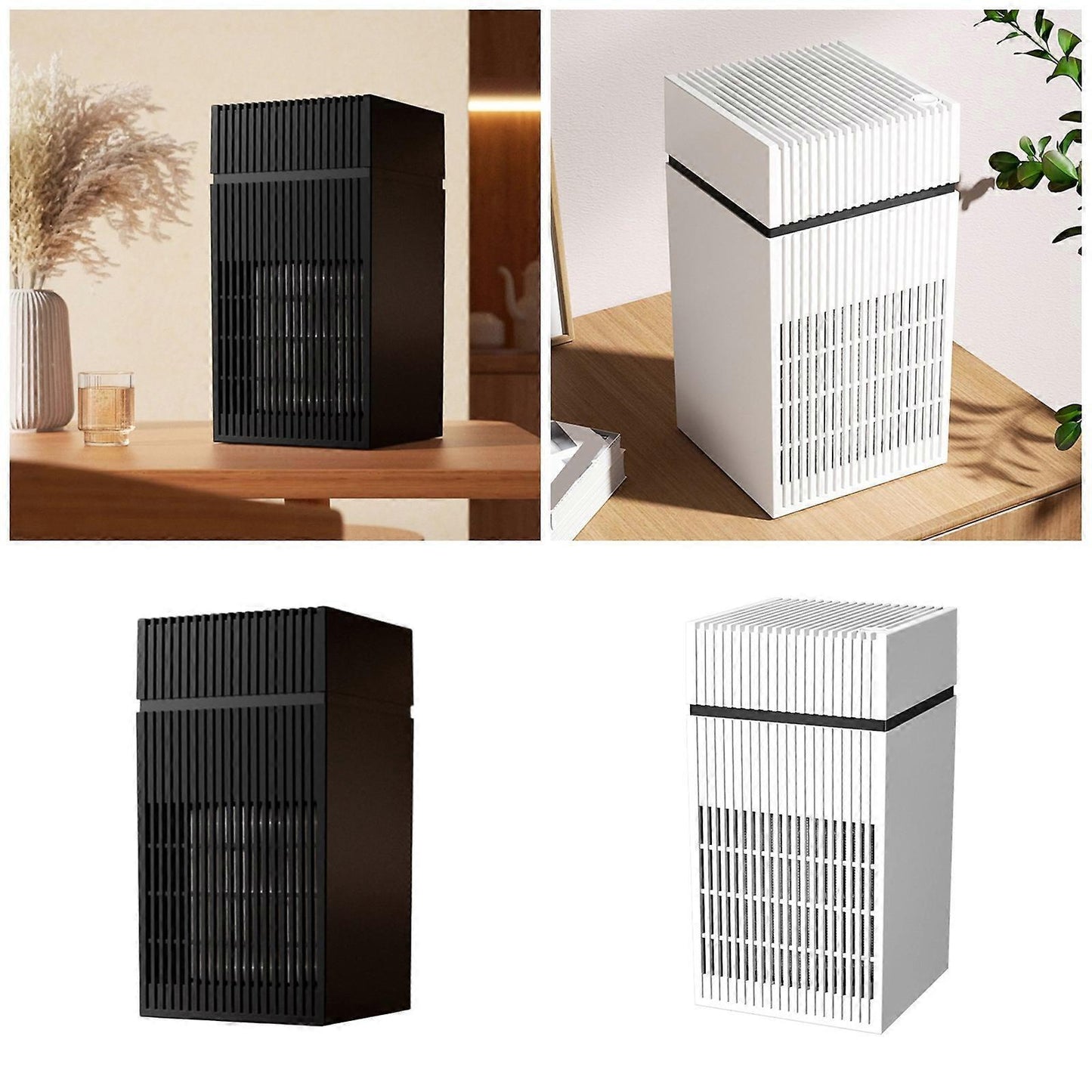 Rechargeable Air Purifier for Kitchen & Car, White Compact Air Cleaner