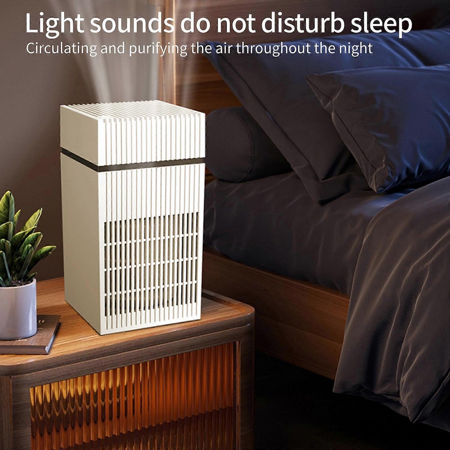 Rechargeable Air Purifier for Kitchen & Car, White Compact Air Cleaner