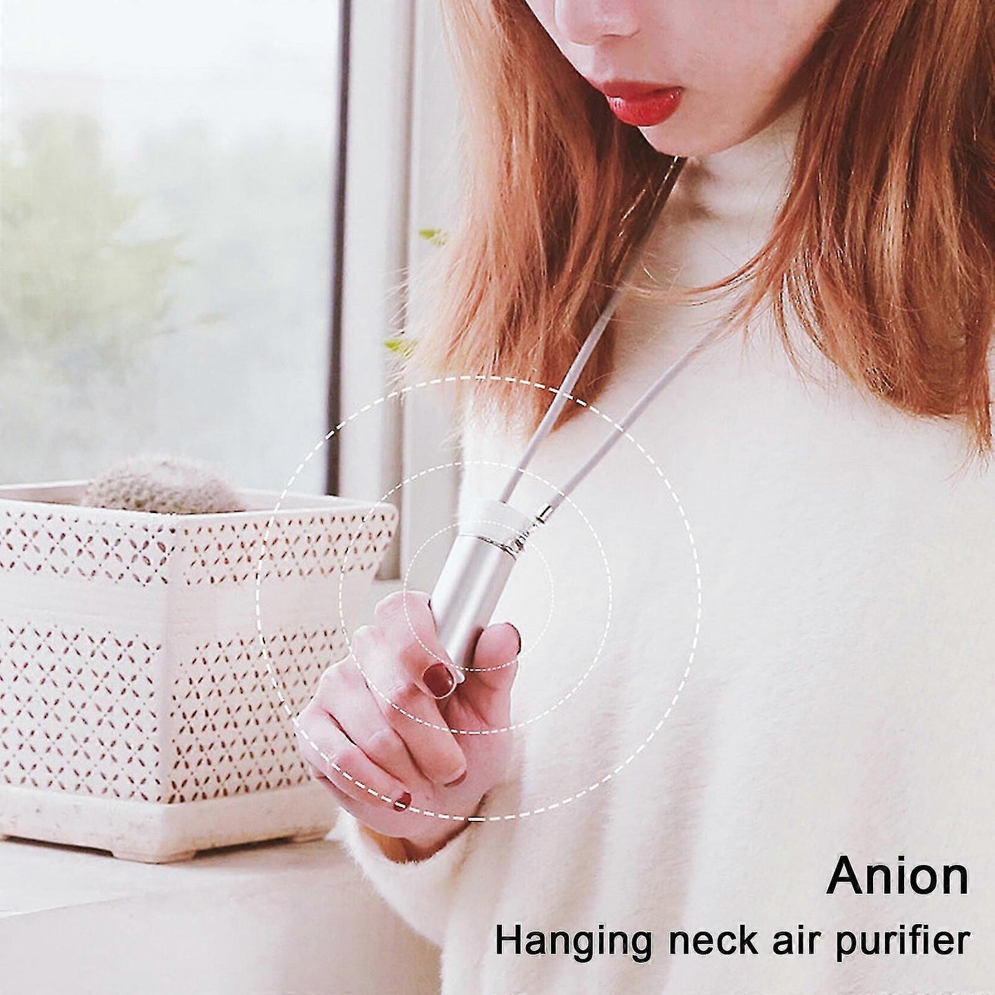 Air Purifier Necklace Rechargeable Personal Mini Wearable Travel Ionizer No Static
