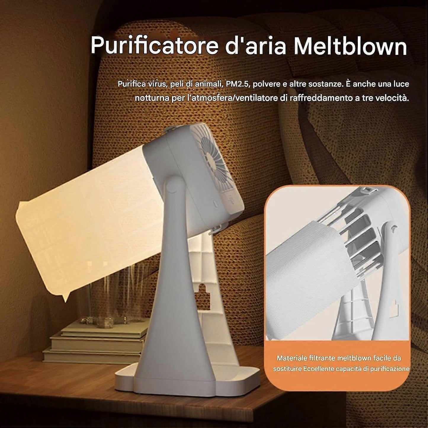 Home Air Purifier - Compact Multi-Room Air Freshener for Dust Removal
