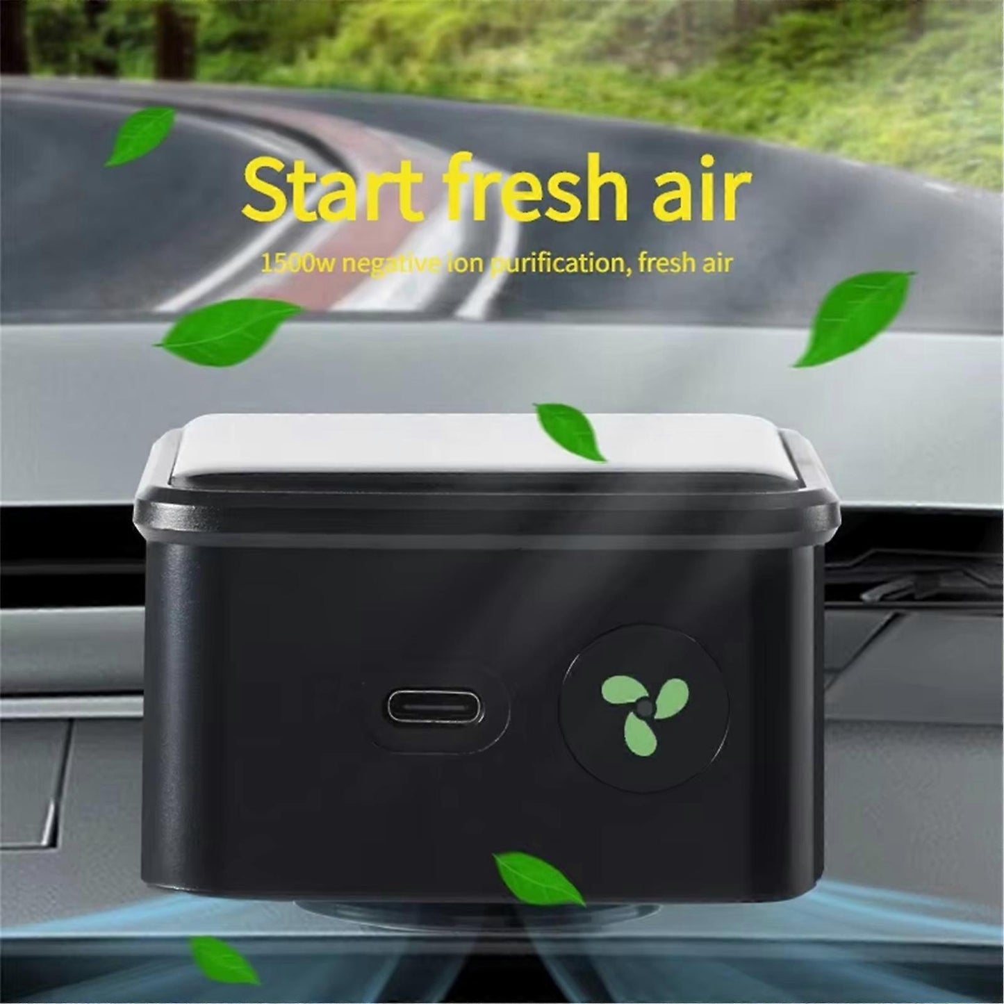 Rechargeable Solar Air Purifier for Desk, Car, Kitchen - Red, ABS Texture