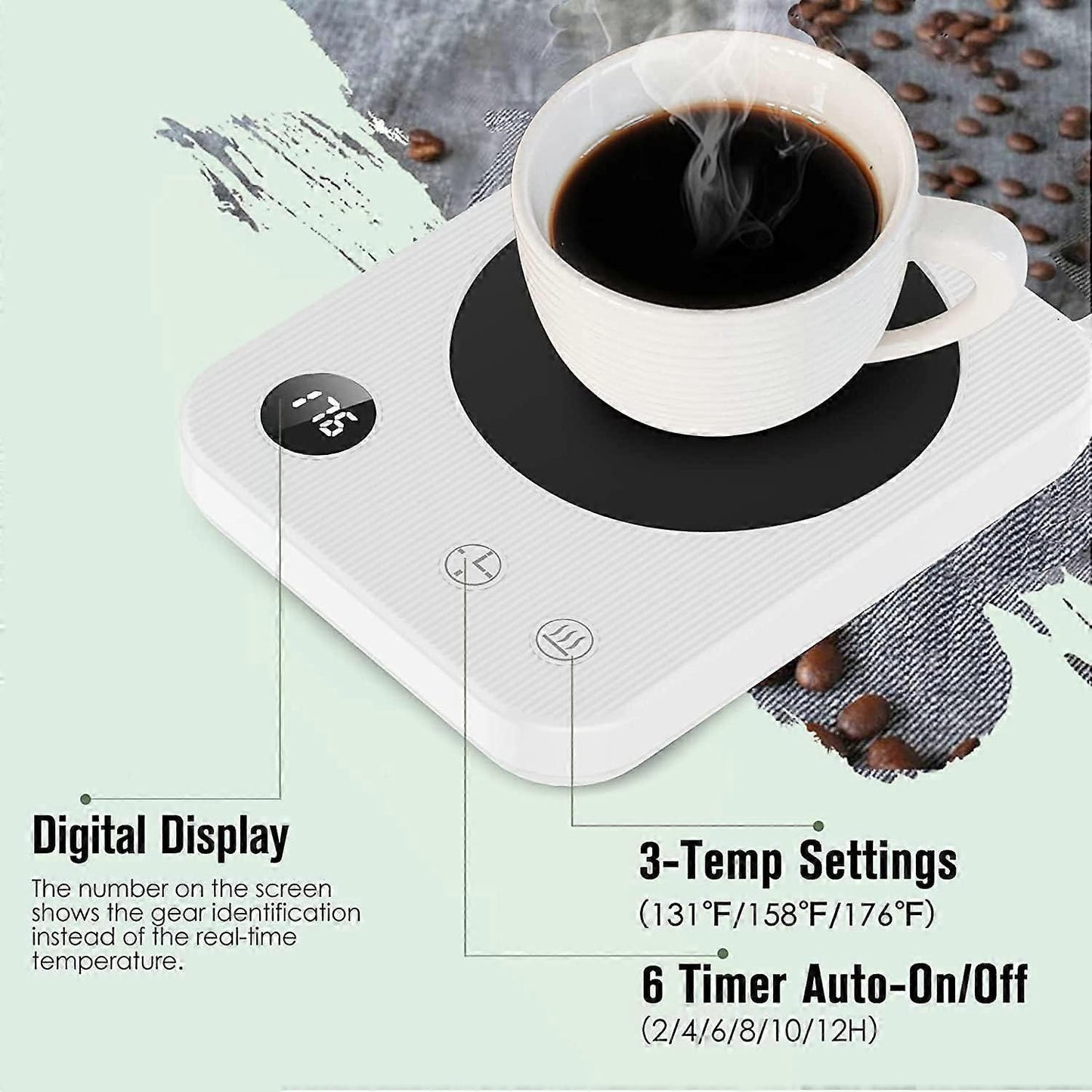 Smart Coffee Mug Warmer with Auto Shut Off (Cup Not Included)