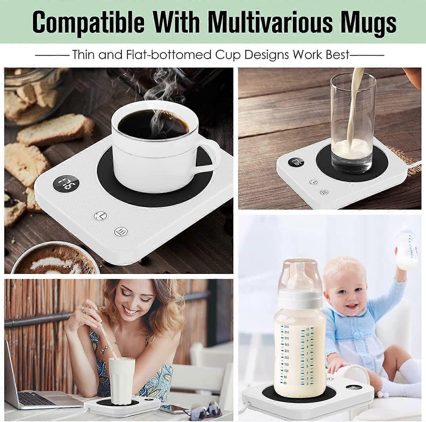 Smart Coffee Mug Warmer with Auto Shut Off (Cup Not Included)