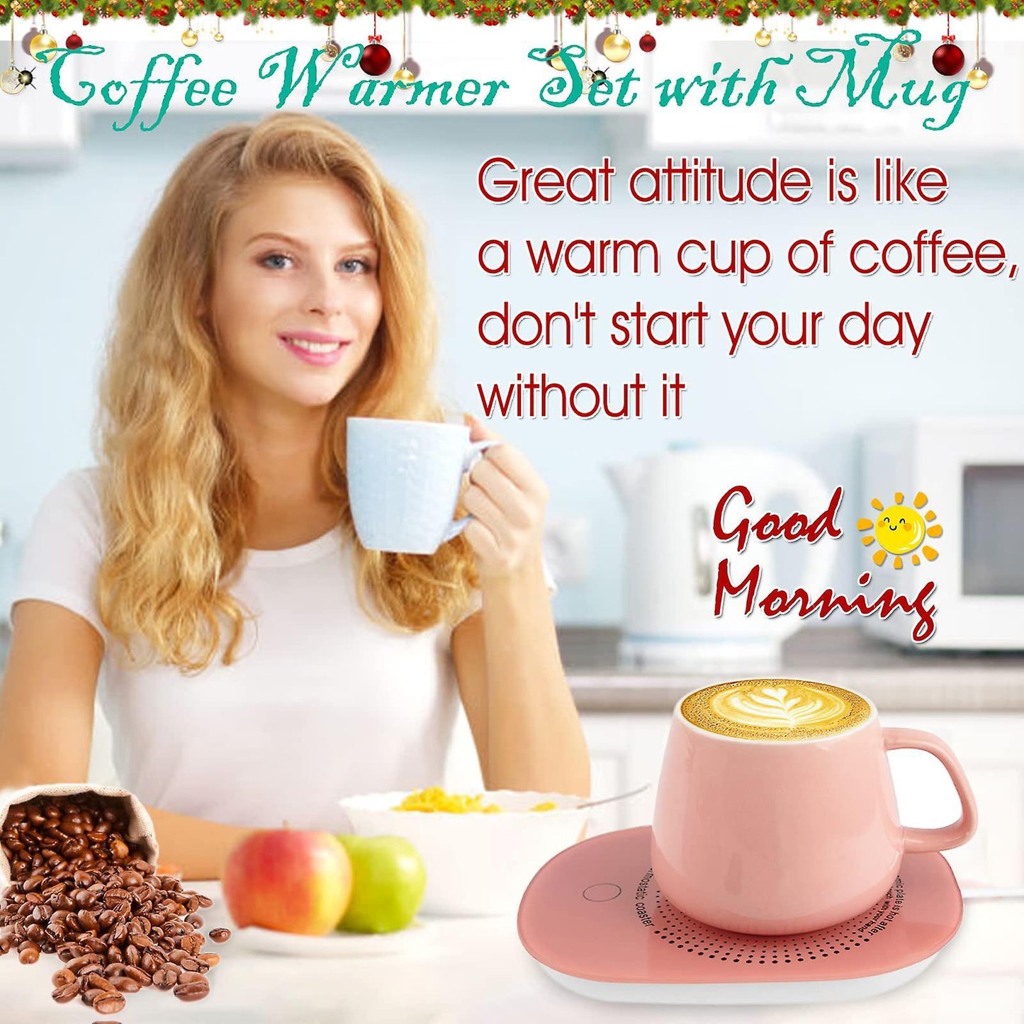 Coffee Mug Warmer with Mug & Auto Shut Off, Desk Gift Box Set