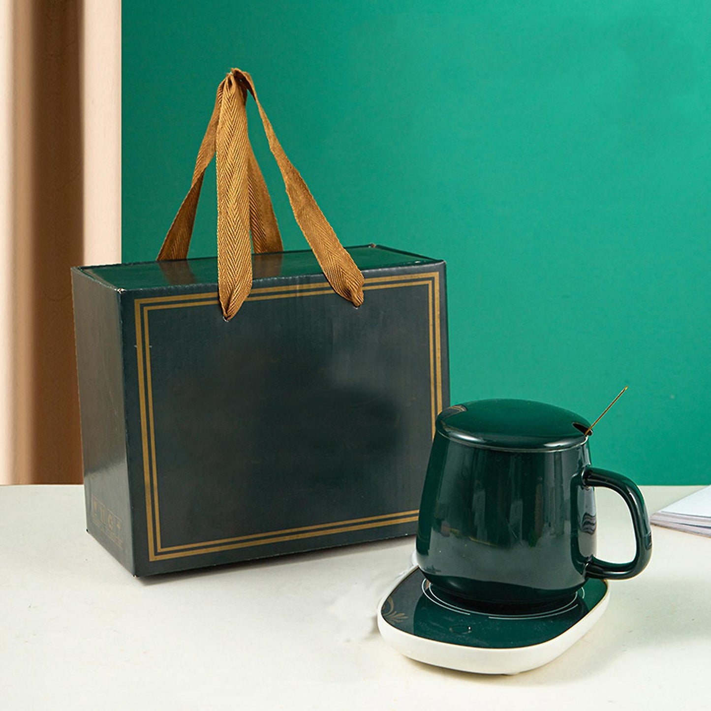 Coffee Mug Warmer with Mug & Auto Shut Off, Desk Gift Box Set