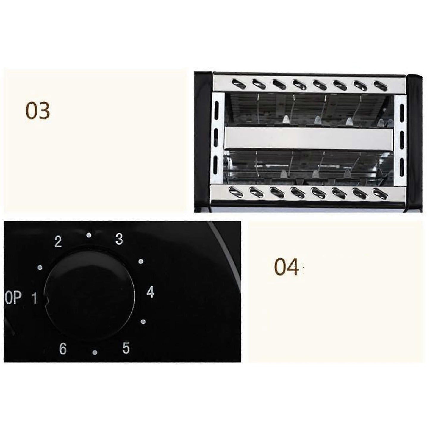 2-Slice Wide Slot Stainless Steel Toaster, Home Breakfast Machine