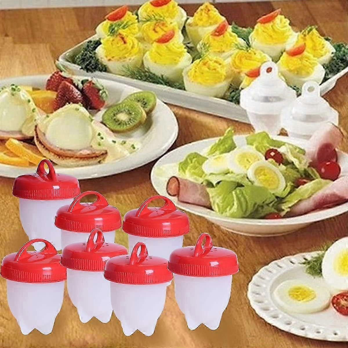6 Pcs Silicone Shell-Free Egg Cooker Cups