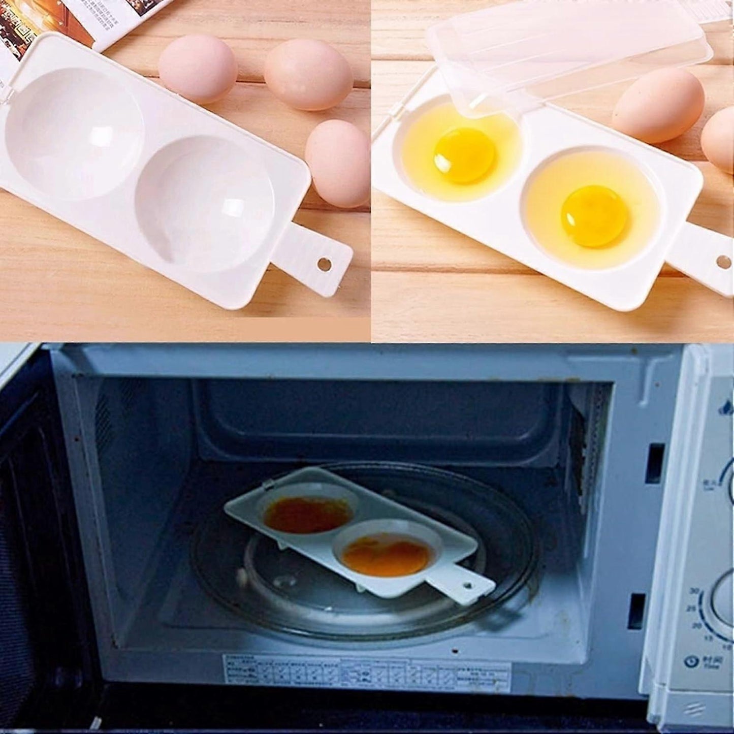 Plastic Double Egg Poacher, Microwave Egg Cooker