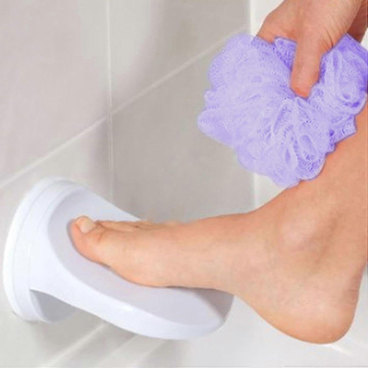 Suction Cup Shower Foot Rest Support, White