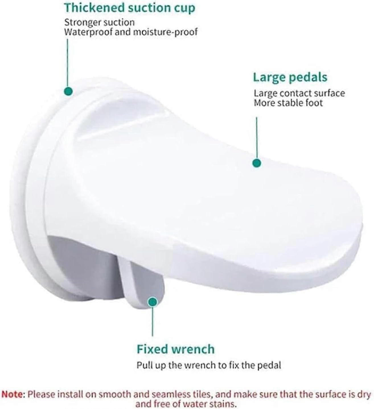 Suction Cup Shower Foot Rest Support, White