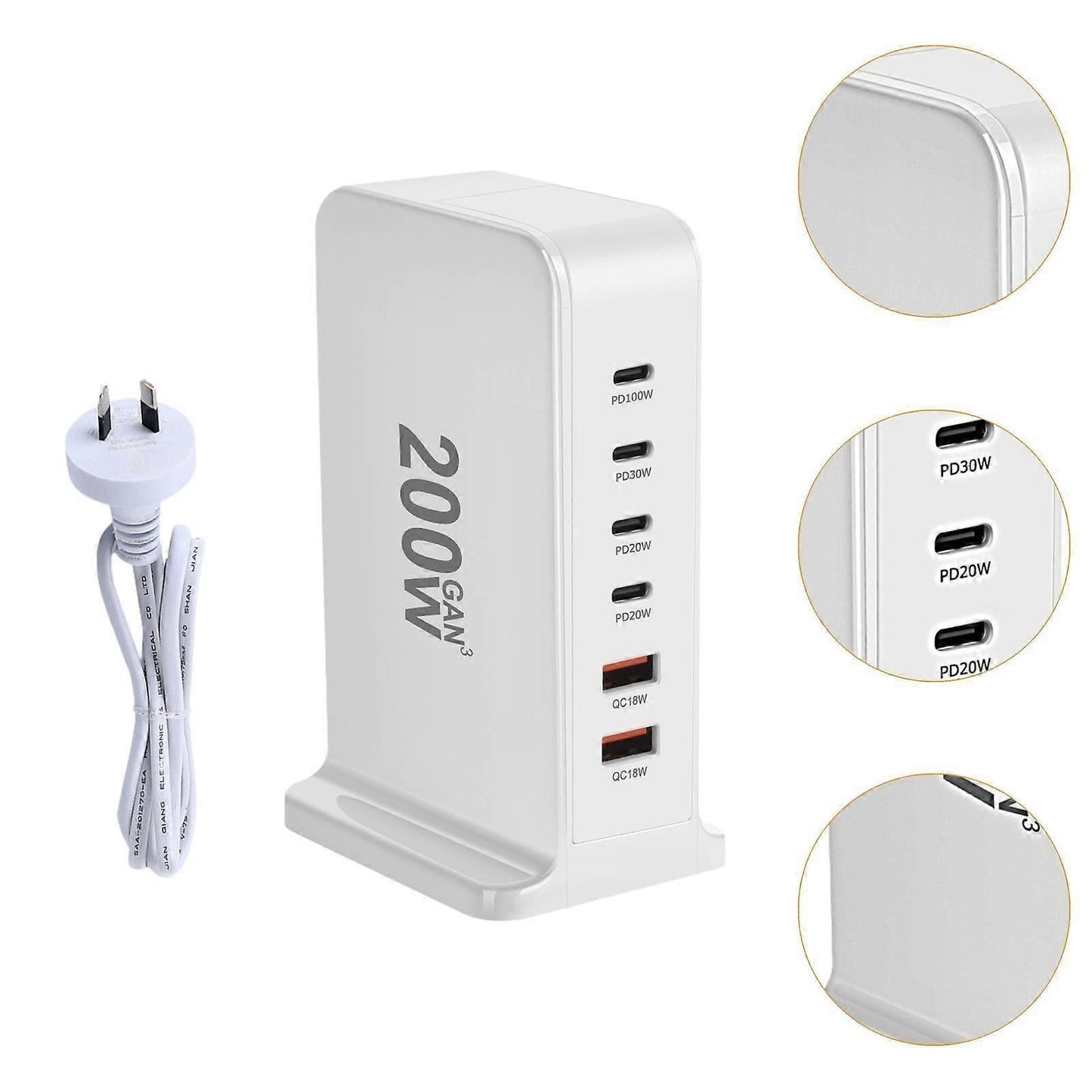 200W USB-C Desktop Charging Station for Home & Office