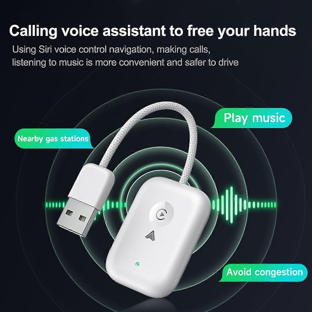 Apple CarPlay & Android Auto Wireless Adapter, Plug & Play Car Dongle