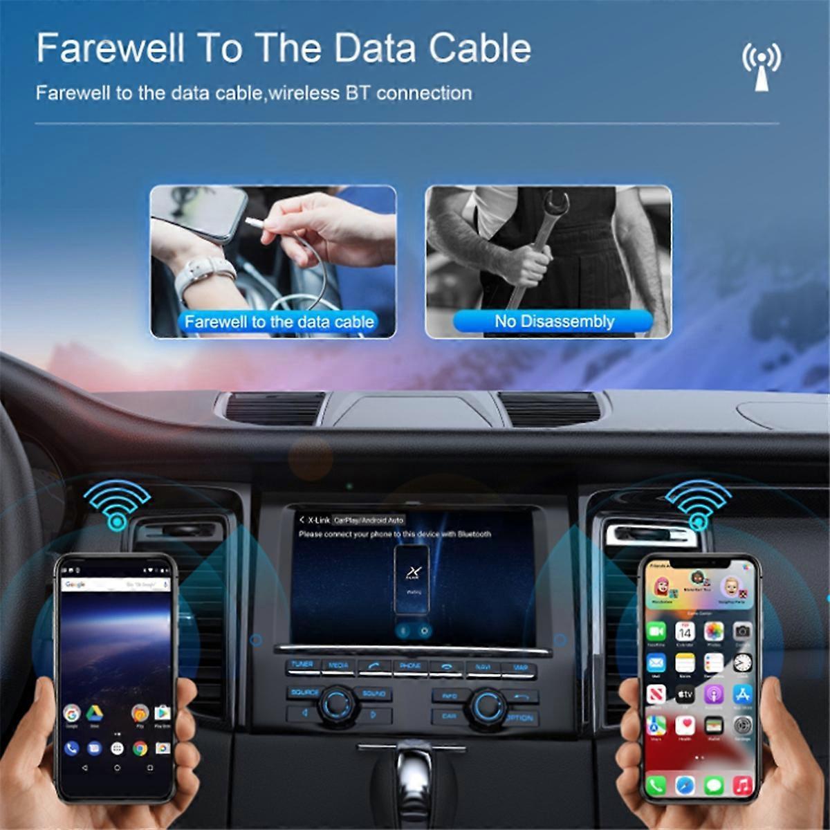 Wireless CarPlay Adapter for iOS & Android, Support CarPlay & Android Auto
