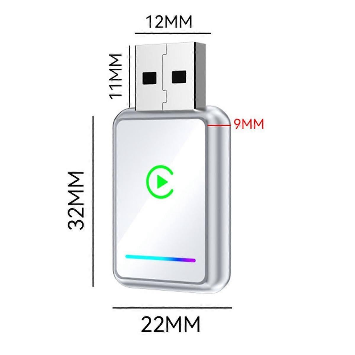 2-in-1 Wireless CarPlay Adapter USB Dongle for CarPlay & Android Auto